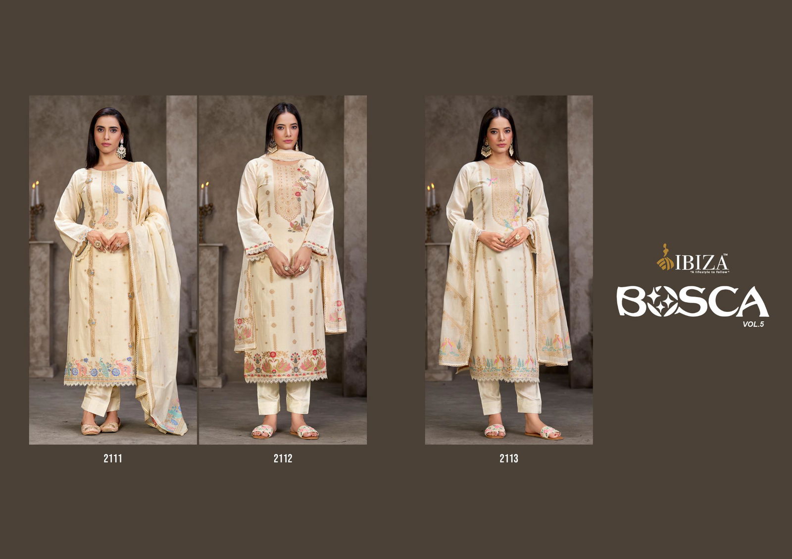 Bosco Vol 5 By Ibiza Lawn Cotton Designer Salwar Suits Exporters In India